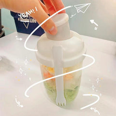 Portable Breakfast Cup Cereal Nut Yogurt Salad Container with Fork