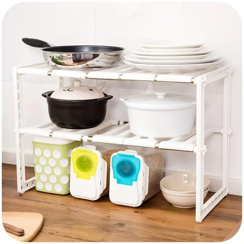 Extendable Under Sink Organizer with Removable Shelves for Kitchen Storage