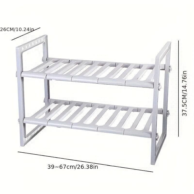 Extendable Under Sink Organizer with Removable Shelves for Kitchen Storage