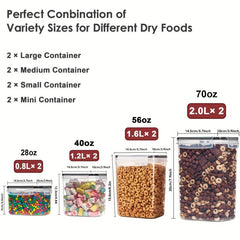 8Pcs Airtight Food Storage Containers BPA-Free Kitchen Pantry Organiza