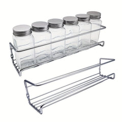 2pcs Metal Spice Rack Wall Storage Household Seasoning Rack