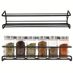 2pcs Metal Spice Rack Wall Storage Household Seasoning Rack