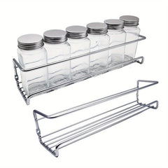 2pcs Metal Spice Rack Wall Storage Household Seasoning Rack