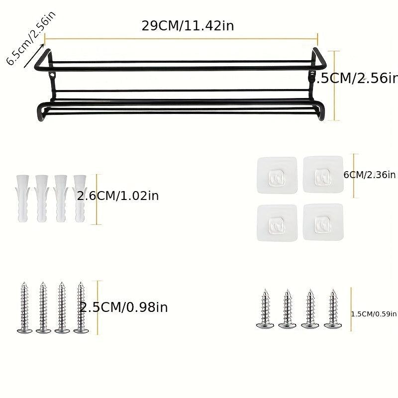 2pcs Metal Spice Rack Wall Storage Household Seasoning Rack