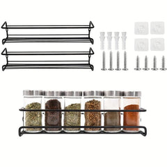 2pcs Metal Spice Rack Wall Storage Household Seasoning Rack