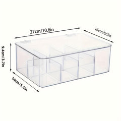 Clear Acrylic Tea Bag Organizer with Lid - Tea Storage Box - Plastic Tea Holder