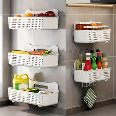 Wall Mounted Hanging Storage Basket for Fruit and Veggies