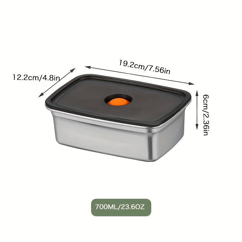 304 Stainless Steel Fresh Keeping Box with Lid Sealed Container for Food Storage