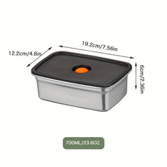 304 Stainless Steel Fresh Keeping Box with Lid Sealed Container for Food Storage