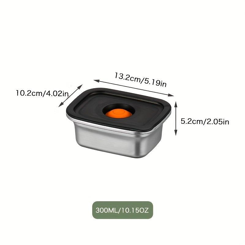 304 Stainless Steel Fresh Keeping Box with Lid Sealed Container for Food Storage