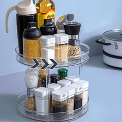 Rotatable Spice Rack Transparent Condiment Rotating Seasoning Rack
