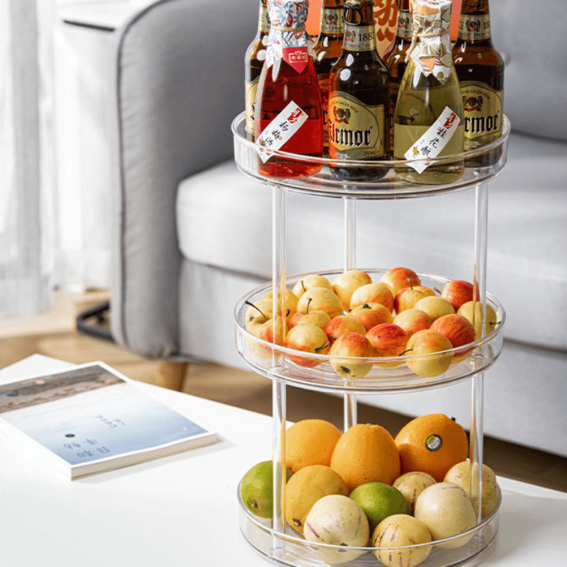 Rotatable Spice Rack Transparent Condiment Rotating Seasoning Rack