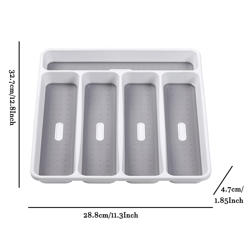 Flatware Organizer Cutlery Tray Large Silverware Tray Soft Grip Lining BPA