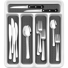 Flatware Organizer Cutlery Tray Large Silverware Tray Soft Grip Lining BPA