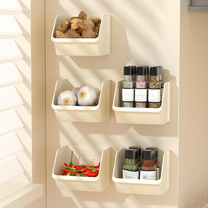 Kitchen Wall Mounted Seasoning Storage Rack No Punching Storage Box