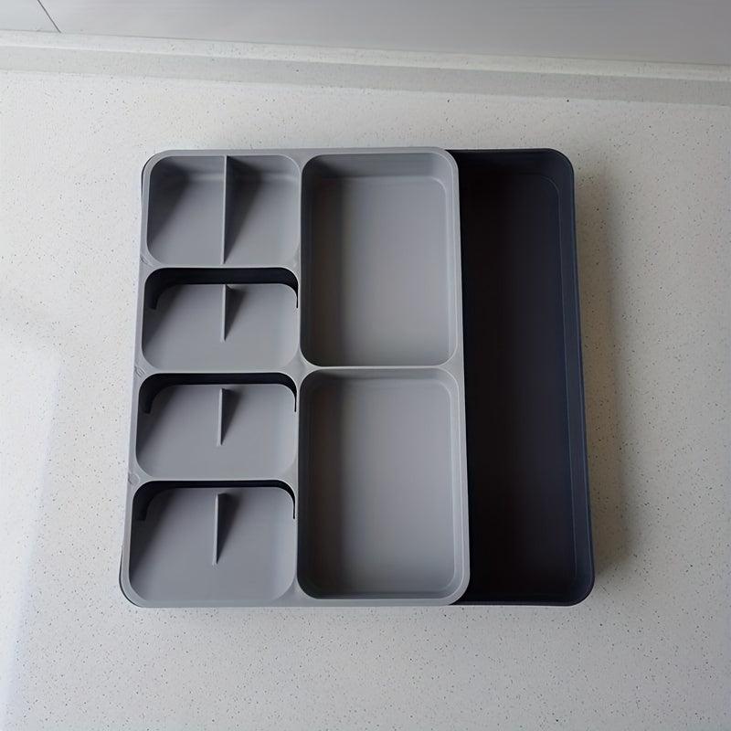 1pc Drawer Silverware Organizer Plastic Expandable Utensil Tray Adjustable