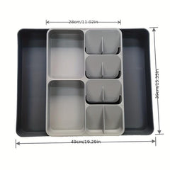 1pc Drawer Silverware Organizer Plastic Expandable Utensil Tray Adjustable