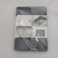 1pc Drawer Silverware Organizer Plastic Expandable Utensil Tray Adjustable