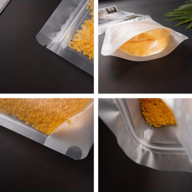 5pcs Self Standing Reusable Food Storage Bag Leakproof Kitchen Organizer