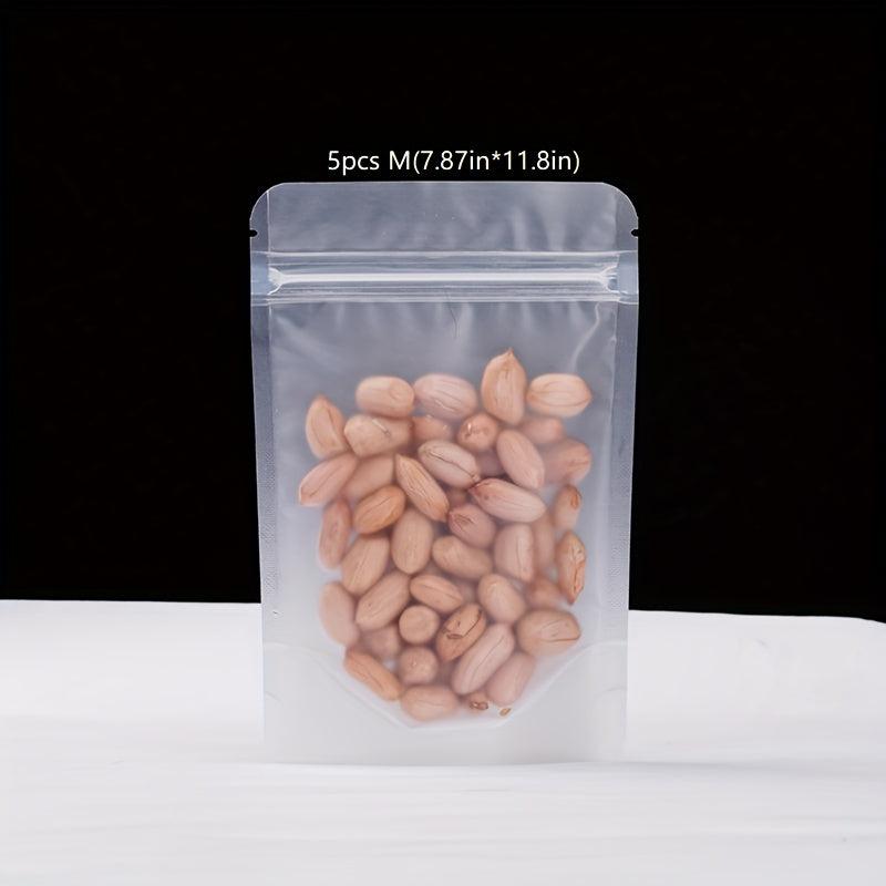 5pcs Self Standing Reusable Food Storage Bag Leakproof Kitchen Organizer
