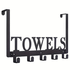 5-Hook Towel Holder for Bathroom Door Mount - Wall Mount Hang On The Door