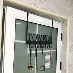 5-Hook Towel Holder for Bathroom Door Mount - Wall Mount Hang On The Door
