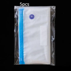 10pcs Food Vacuum Compressed Bags with Self-sealing Zippers Household Reusable