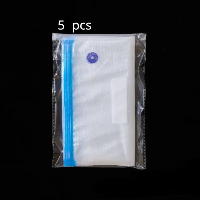 10pcs Food Vacuum Compressed Bags with Self-sealing Zippers Household Reusable