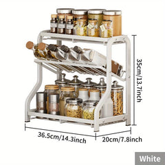 3 Tier Rust Proof Spice Rack Organizer with Guardrail and Mesh