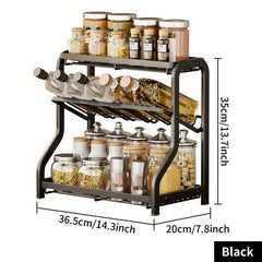 3 Tier Rust Proof Spice Rack Organizer with Guardrail and Mesh