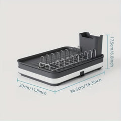 Retractable 2 Tier Dish Rack Telescopic Large Sink Drainer