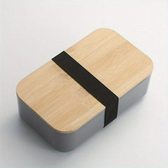 Japanese Style Lunch Box Bamboo Lid Bento Box Leakproof Food Container