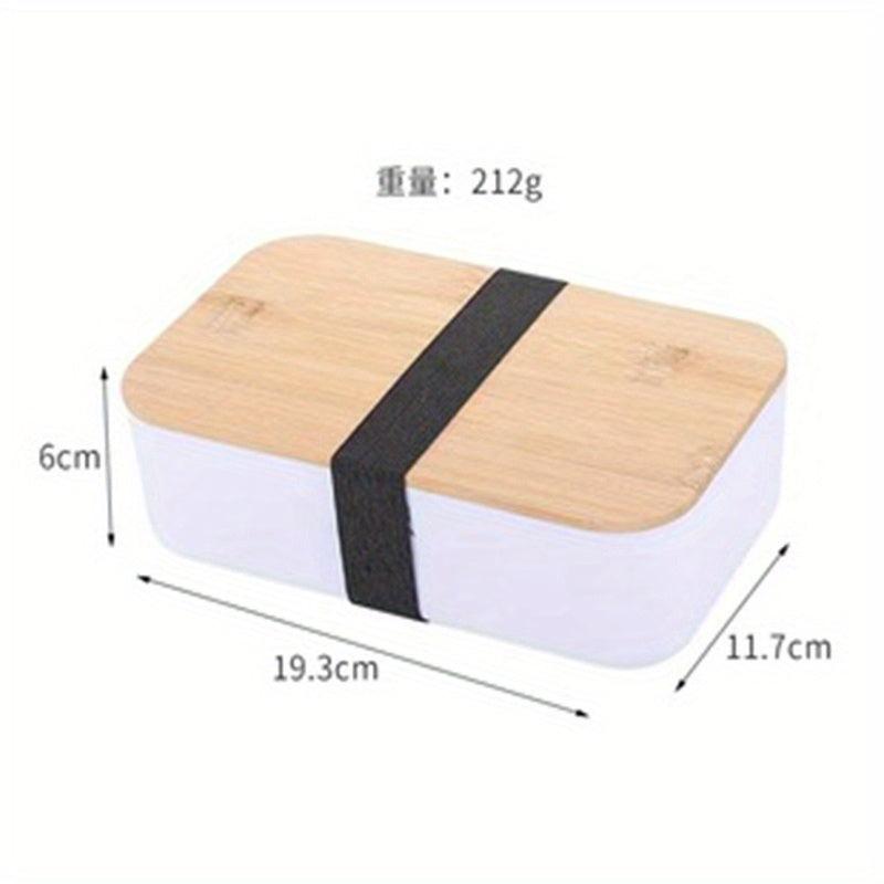 Japanese Style Lunch Box Bamboo Lid Bento Box Leakproof Food Container