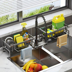 Faucet Sponge Brush Holder Kitchen Sink Caddy Organizer Over Faucet