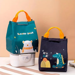 Cartoon Bear Lunch Bag for Teens and Workers Insulated Portable Picnic Bag