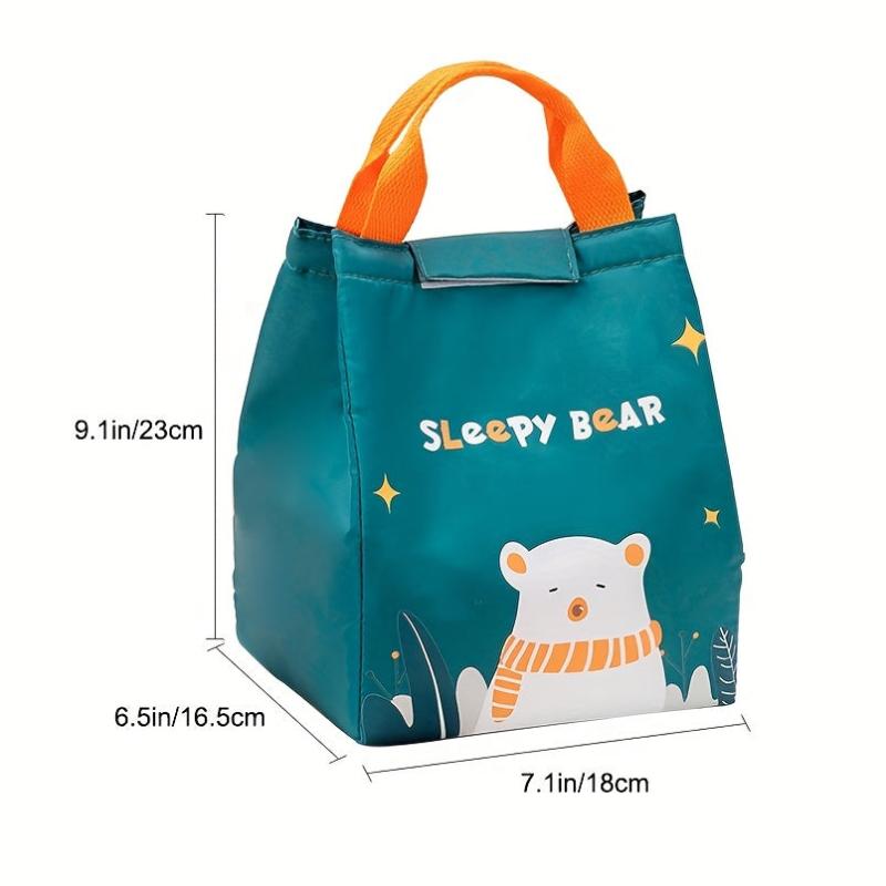 Cartoon Bear Lunch Bag for Teens and Workers Insulated Portable Picnic Bag