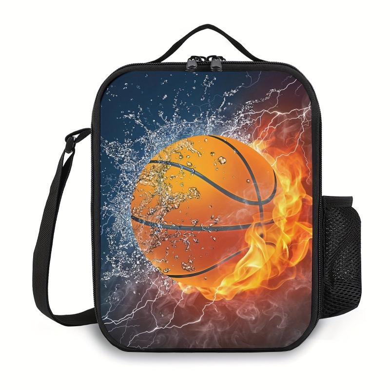 Ice Fire Football Lunch Box Insulated Durable Lunch Tote Bag