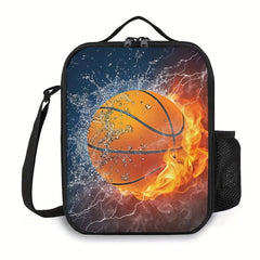 Ice Fire Football Lunch Box Insulated Durable Lunch Tote Bag