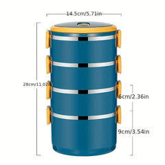 Stainless Steel Insulated Lunch Box with Divided Compartments