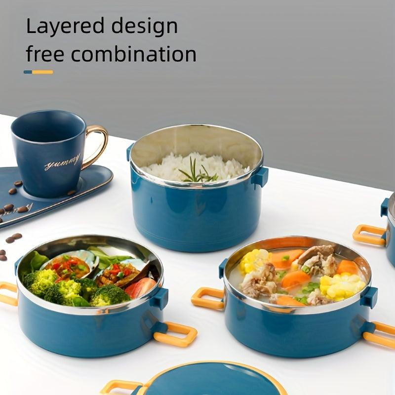 Stainless Steel Insulated Lunch Box with Divided Compartments