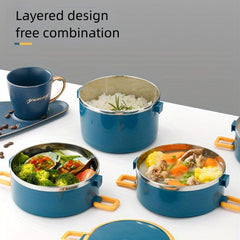 Stainless Steel Insulated Lunch Box with Divided Compartments