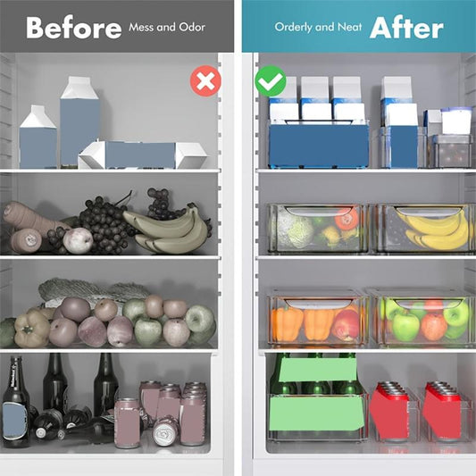 Set Of 7 Fridge Organizers Stackable Refrigerator Organizers With Lids BPA Fruit