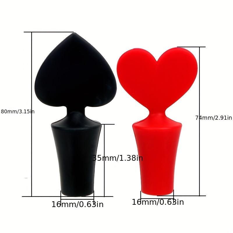 2pcs Silicone Heart Wine Beer Bottle Stopper Cork Drink Seal Stopper