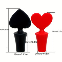 2pcs Silicone Heart Wine Beer Bottle Stopper Cork Drink Seal Stopper