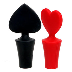 2pcs Silicone Heart Wine Beer Bottle Stopper Cork Drink Seal Stopper