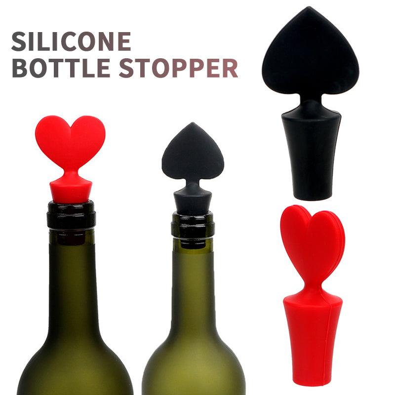 2pcs Silicone Heart Wine Beer Bottle Stopper Cork Drink Seal Stopper