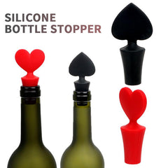 2pcs Silicone Heart Wine Beer Bottle Stopper Cork Drink Seal Stopper