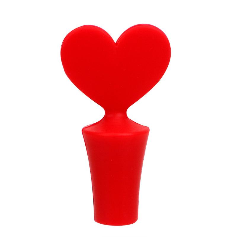 2pcs Silicone Heart Wine Beer Bottle Stopper Cork Drink Seal Stopper