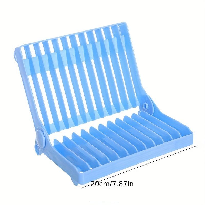 Foldable Dish Rack Multifunctional Utensil Holder for Kitchen Countertop
