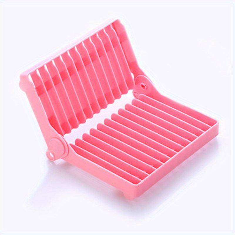 Foldable Dish Rack Multifunctional Utensil Holder for Kitchen Countertop